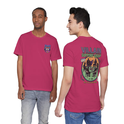 Villain Support Group Tee — Funny Supervillain Graphic T-Shirt