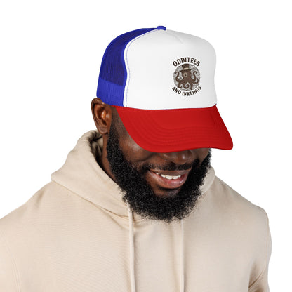 Octopus Logo Trucker Hat — "Odditees and Inklings" Foam Mesh Cap