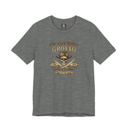 One-Eyed Willy's Grotto Pirate Skull T-Shirt — 80's Treasure Map Tee