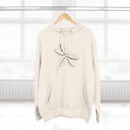 Dragonfly Minimalist Hoodie — Subtle Line Art Fleece Pullover