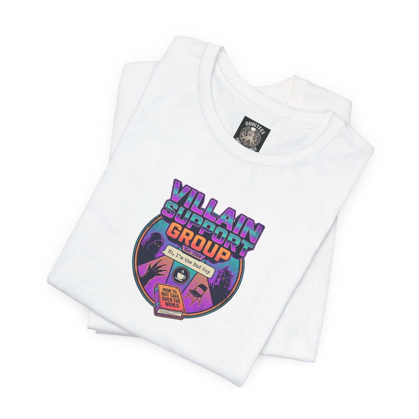 Villain Support Group T-Shirt — Funny Retro Supervillain Club Tee