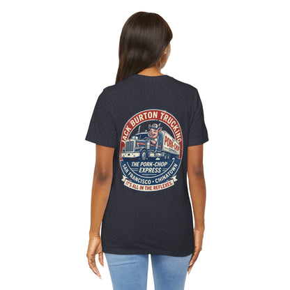 Truck Driver Graphic Tee — "Jack Burton Trucking: The Pork-Chop Express" Vintage San Francisco Design