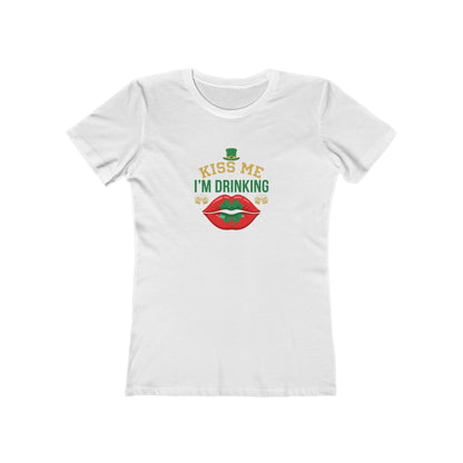 Kiss Me I'm Drinking St. Patrick's Day Women's Tee — OddInk Seasonal Designs