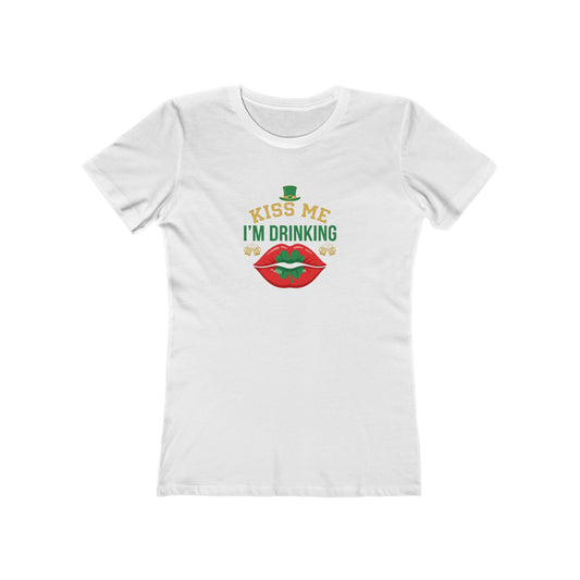 Kiss Me I'm Drinking St. Patrick's Day Women's Tee — OddInk Seasonal Designs