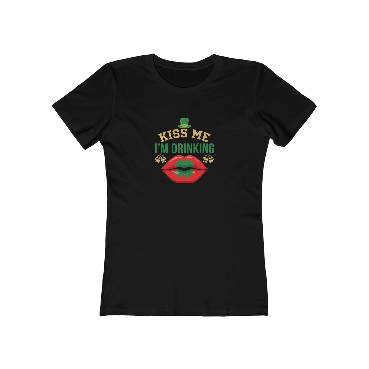 Kiss Me I'm Drinking St. Patrick's Day Women's Tee — OddInk Seasonal Designs