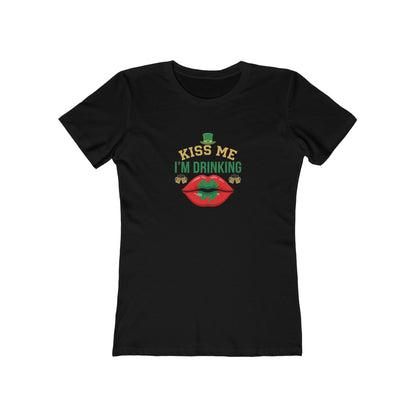 Kiss Me I'm Drinking St. Patrick's Day Women's Tee — OddInk Seasonal Designs