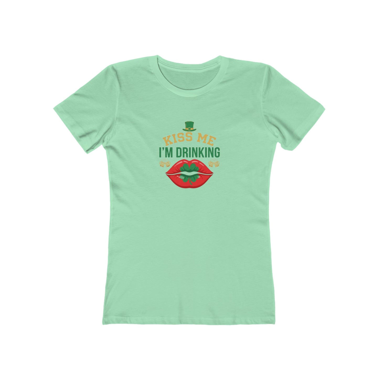Kiss Me I'm Drinking St. Patrick's Day Women's Tee — OddInk Seasonal Designs