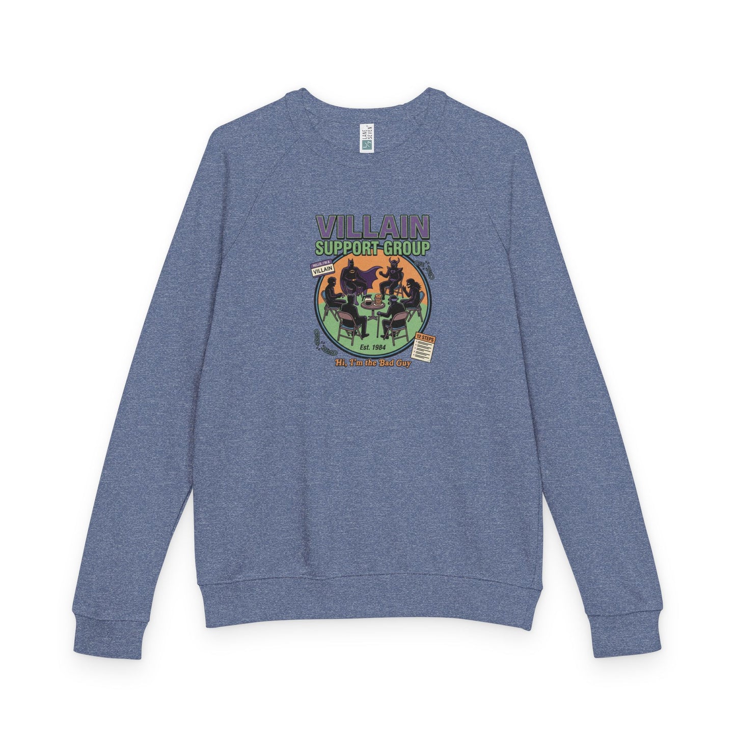 Villain Support Group Crewneck Sweatshirt – Retro Horror Comic Graphic