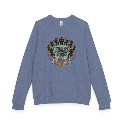 Villain Support Group Crewneck Sweatshirt — Fun Retro Graphic Pullover (We’re the Bad Guys)
