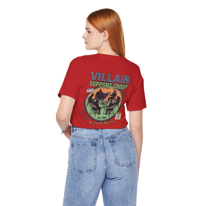 Villain Support Group Tee — Funny Supervillain Graphic T-Shirt