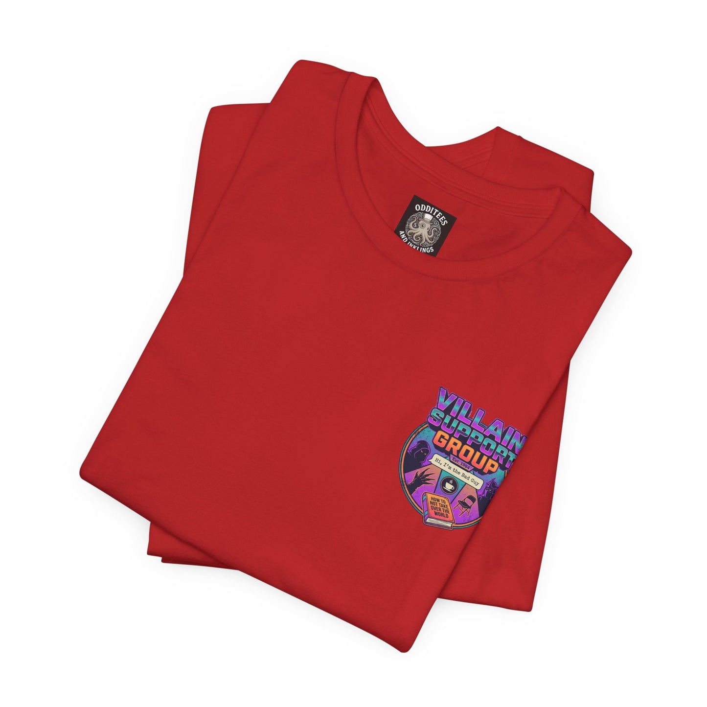Villain Support Group Tee — Funny Supervillain Graphic T-Shirt