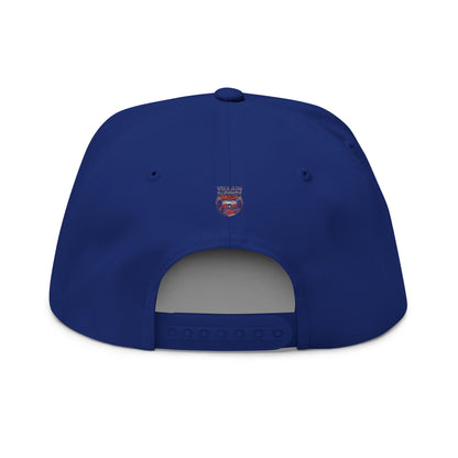 Villain Support Group - Flat Bill Snapback Cap — Embroidered Vintage Badged