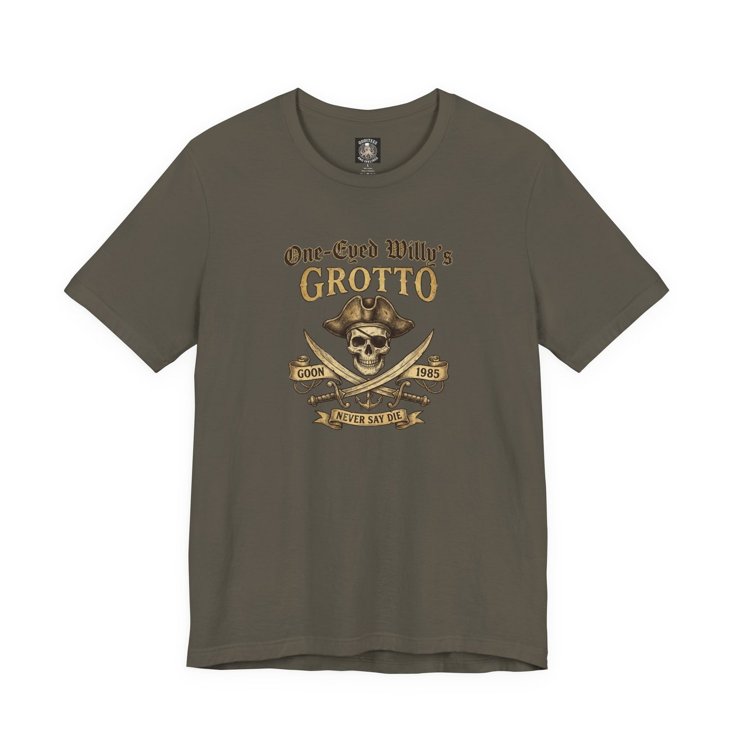 One-Eyed Willy's Grotto Pirate Skull T-Shirt — 80's Treasure Map Tee