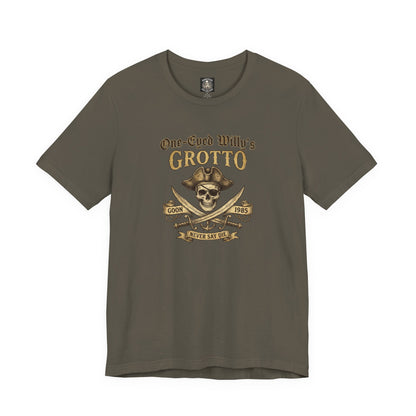 One-Eyed Willy's Grotto Pirate Skull T-Shirt — 80's Treasure Map Tee