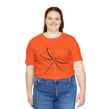 Dragonfly Line Art T-Shirt — Elegant Minimal Nature Tee