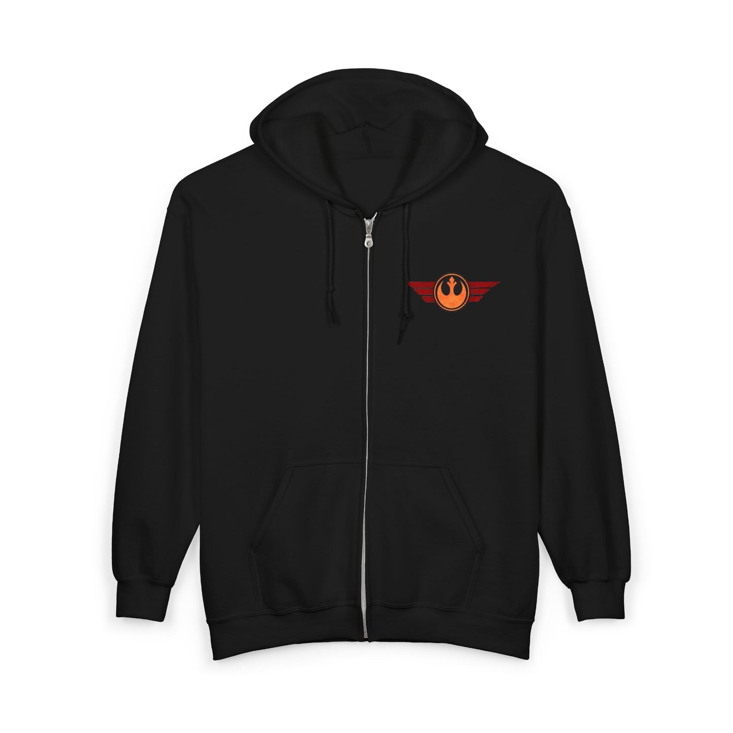 Rebel Wings Zip Hoodie — Vintage Pilot Emblem Full‑Zip Hoodie