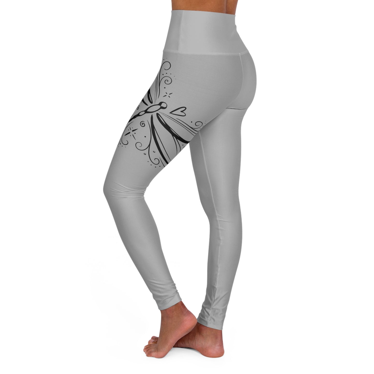 Pink Floral Swirl High-Waist Yoga Leggings