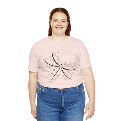 Dragonfly Line Art T-Shirt — Elegant Minimal Nature Tee