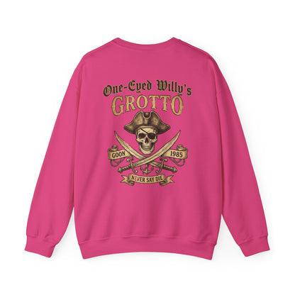 One-Eyed Willy’s Grotto Pirate Skull Crewneck Sweatshirt