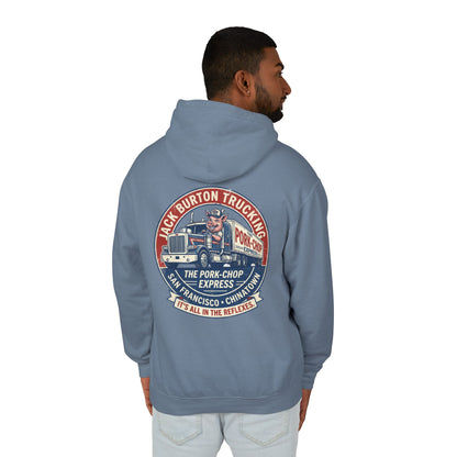 The Pork-Chop Express Hoodie — Retro Trucking Graphic Hooded Sweatshirt