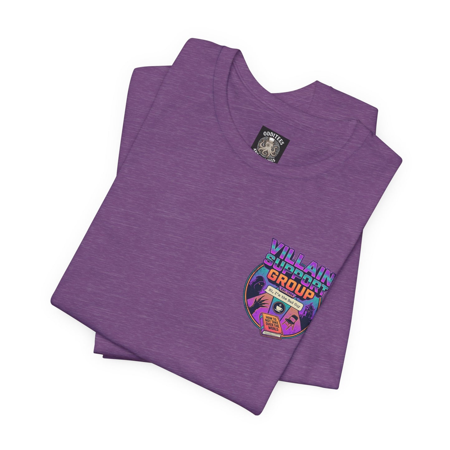 Villain Support Group T-Shirt — Funny Retro Supervillain Meetup Tee