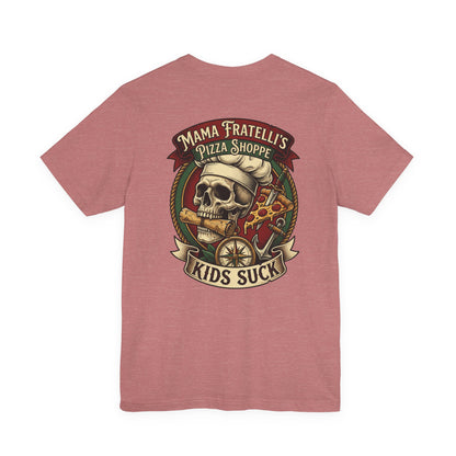 Mama Fratelli's Pizza Shoppe "By The Slice Graphic Tee" - 80's Movie Fandom T-Shirt