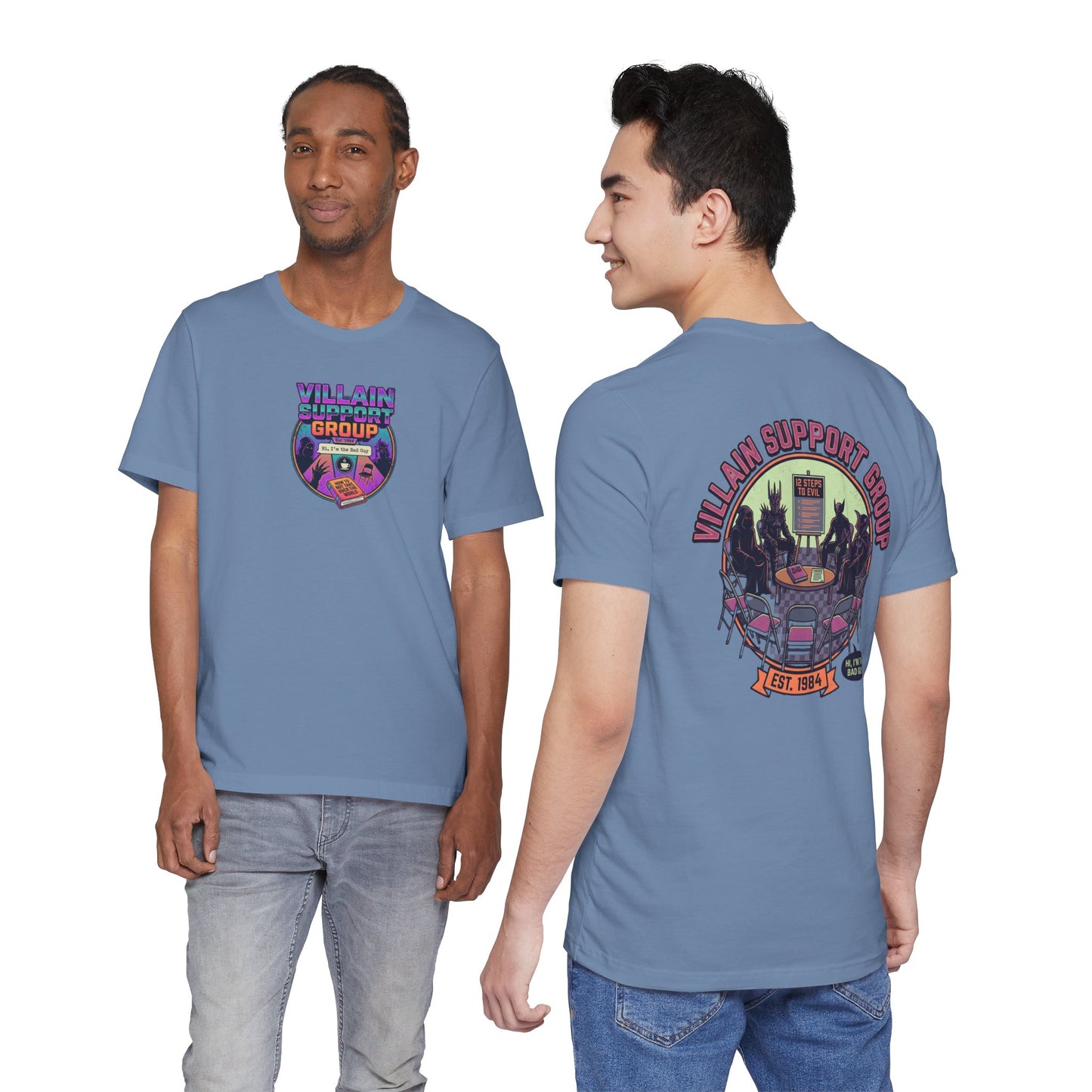 Villain Support Group T-Shirt — Funny Retro Supervillain Club Tee