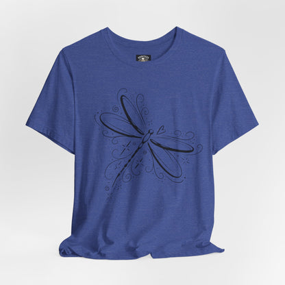 Dragonfly Line Art T-Shirt — Elegant Minimal Nature Tee