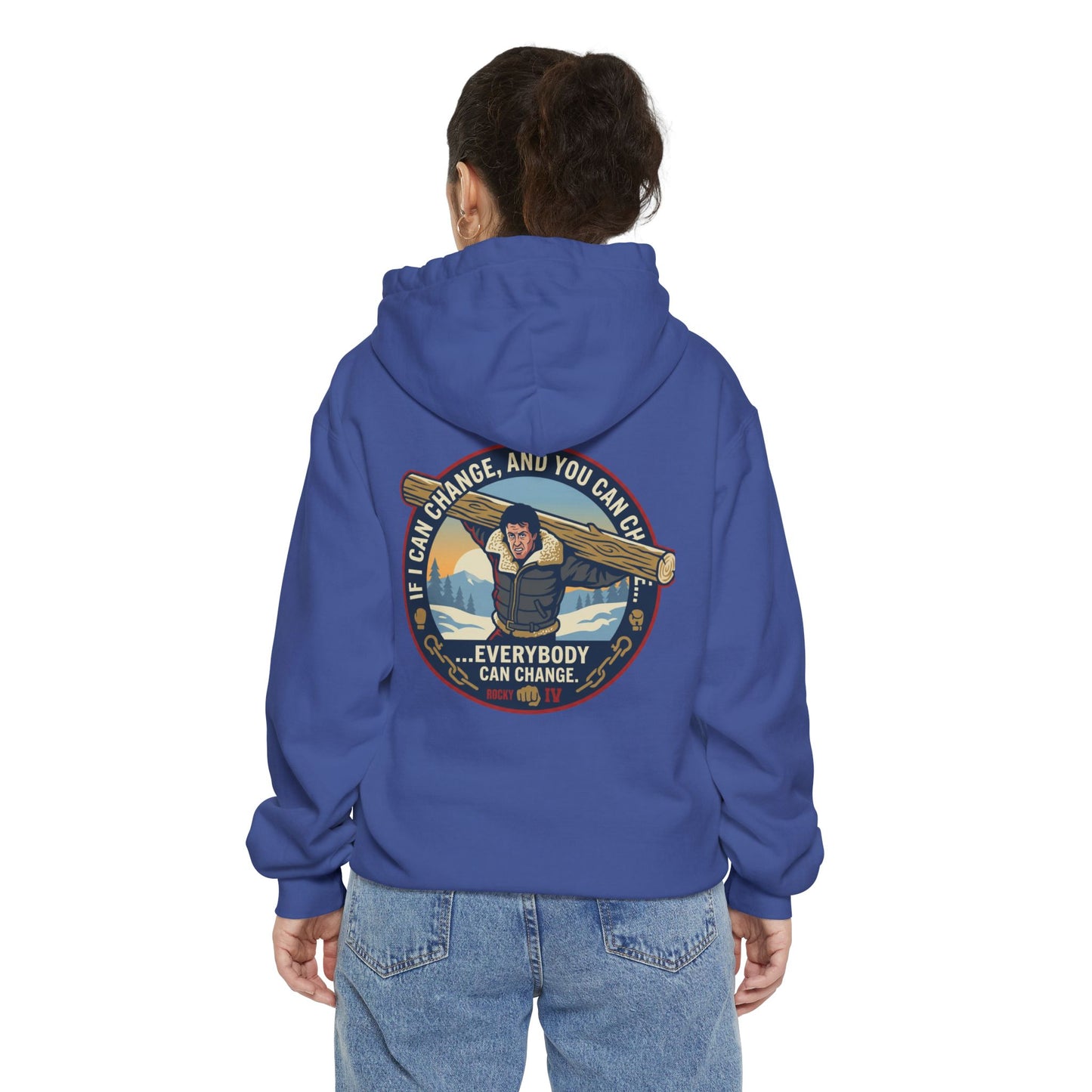 "Everybody Can Change" Underdog Montage Training Hoodie — 90's Retro Boxing Champ Inspiration Hoodie
