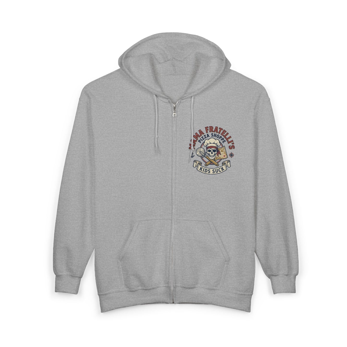 Mama Fratelli’s Pizza Shoppe Graphic "Delivery Guy" Zip Hoodie - Goonies Inspired Gear