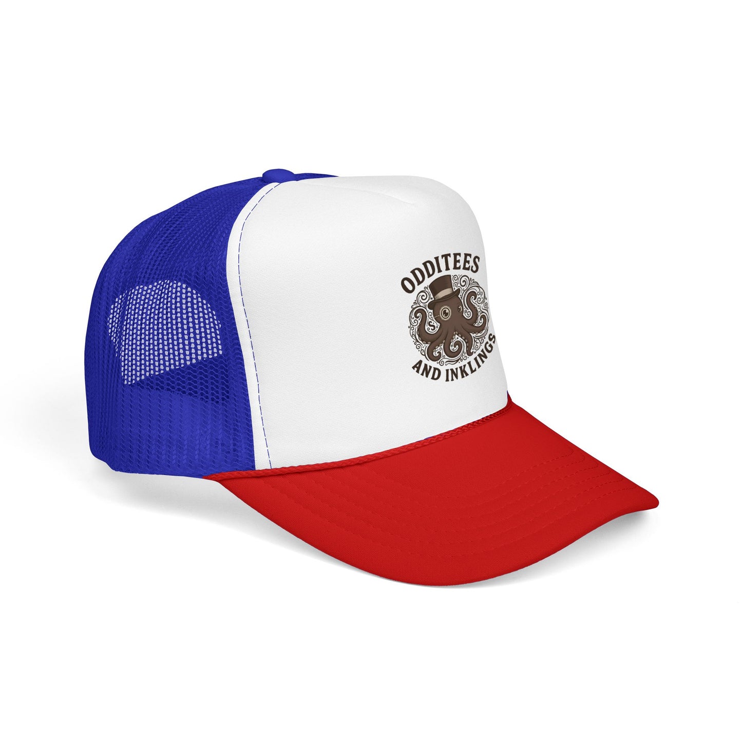 Octopus Logo Trucker Hat — "Odditees and Inklings" Foam Mesh Cap