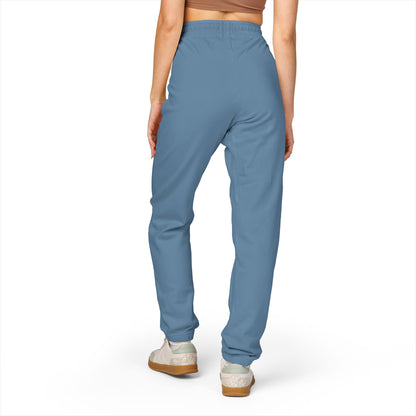 Rose Script Sweatpants — Garment-Dyed Fleece Joggers with Rose & "Love" Script