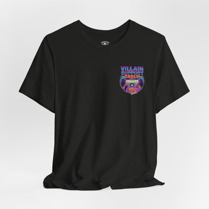 Villain Support Group T-Shirt — Funny Retro Supervillain Meetup Tee
