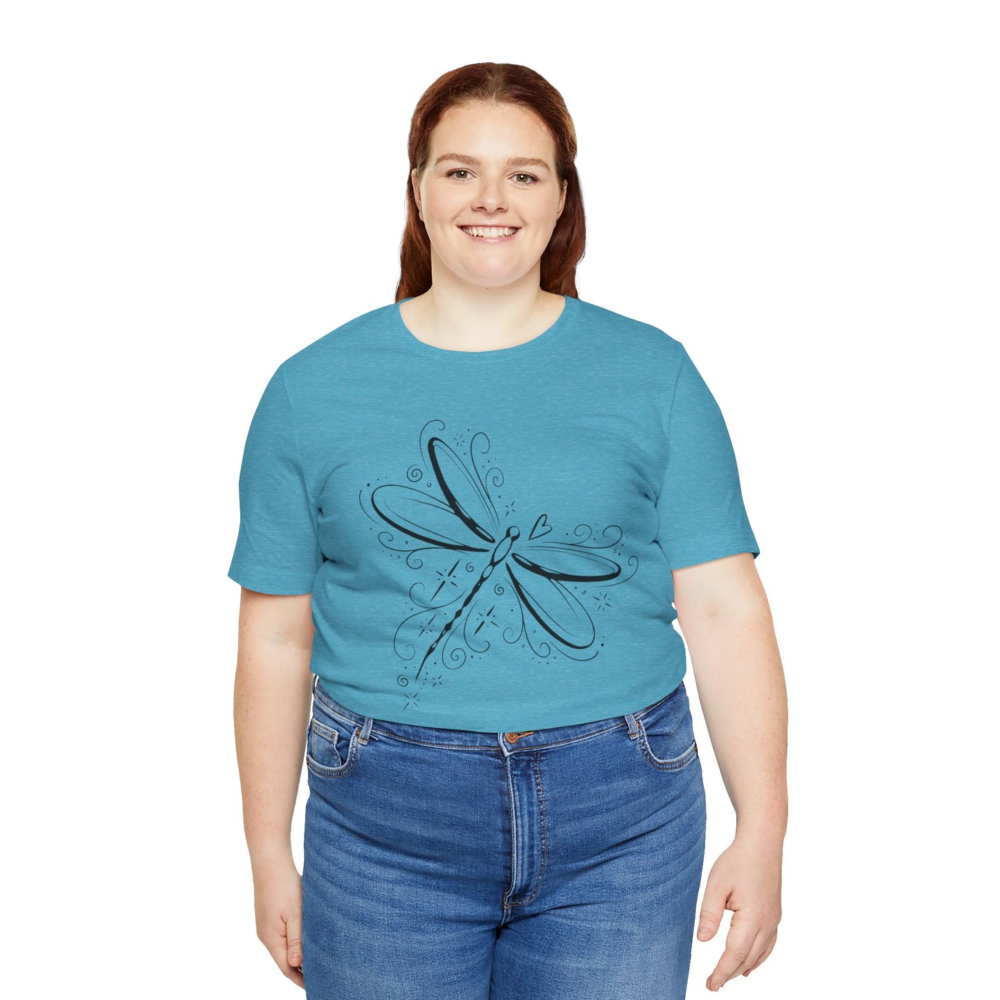 Dragonfly Line Art T-Shirt — Elegant Minimal Nature Tee