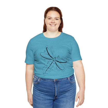 Dragonfly Line Art T-Shirt — Elegant Minimal Nature Tee