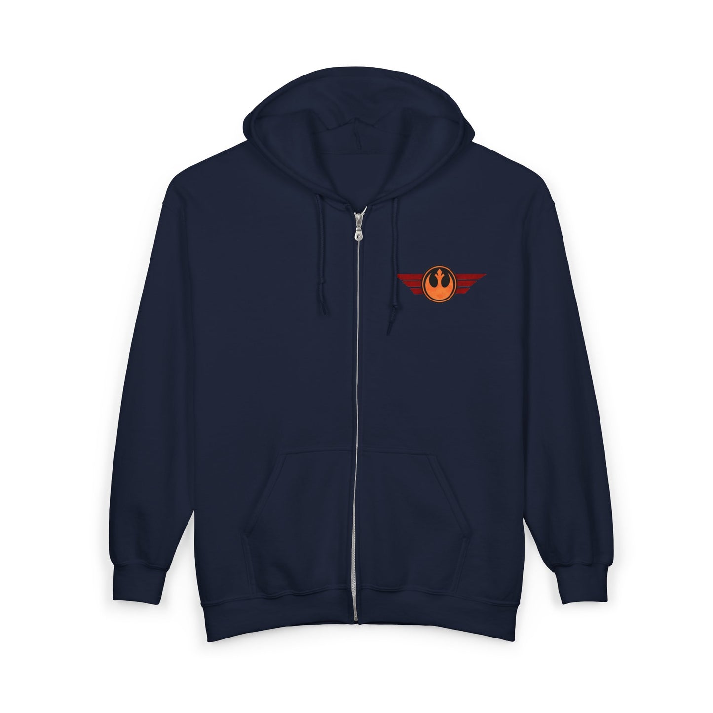Rebel Wings Zip Hoodie — Vintage Pilot Emblem Full‑Zip Hoodie