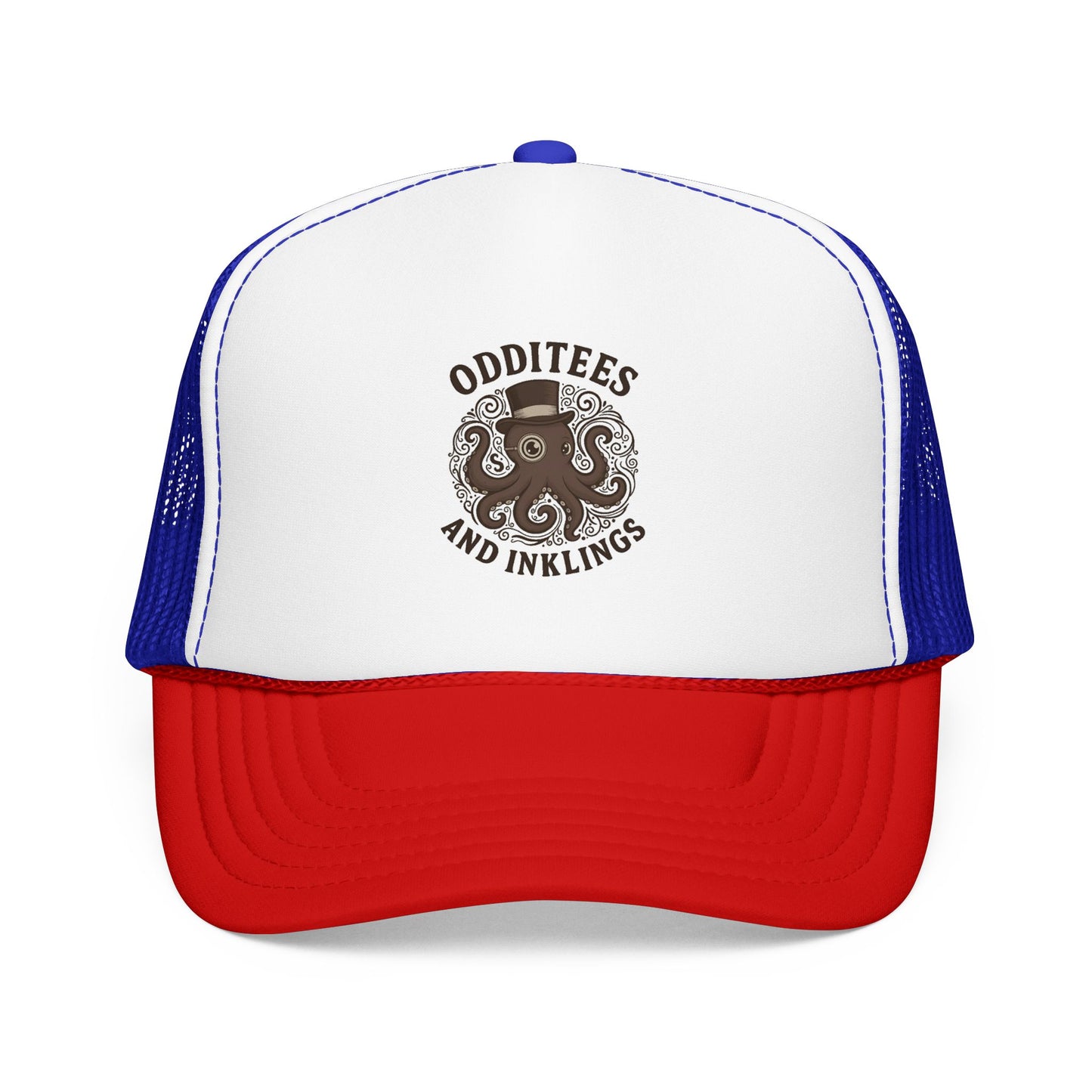 Octopus Logo Trucker Hat — "Odditees and Inklings" Foam Mesh Cap