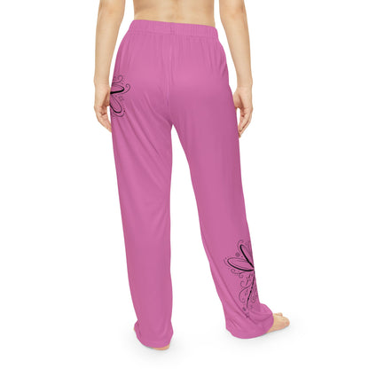 Butterfly Women's Loungewear Pajama Bottoms - Pink Lady