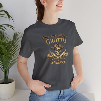 One-Eyed Willy's Grotto Pirate Skull T-Shirt — 80's Treasure Map Tee