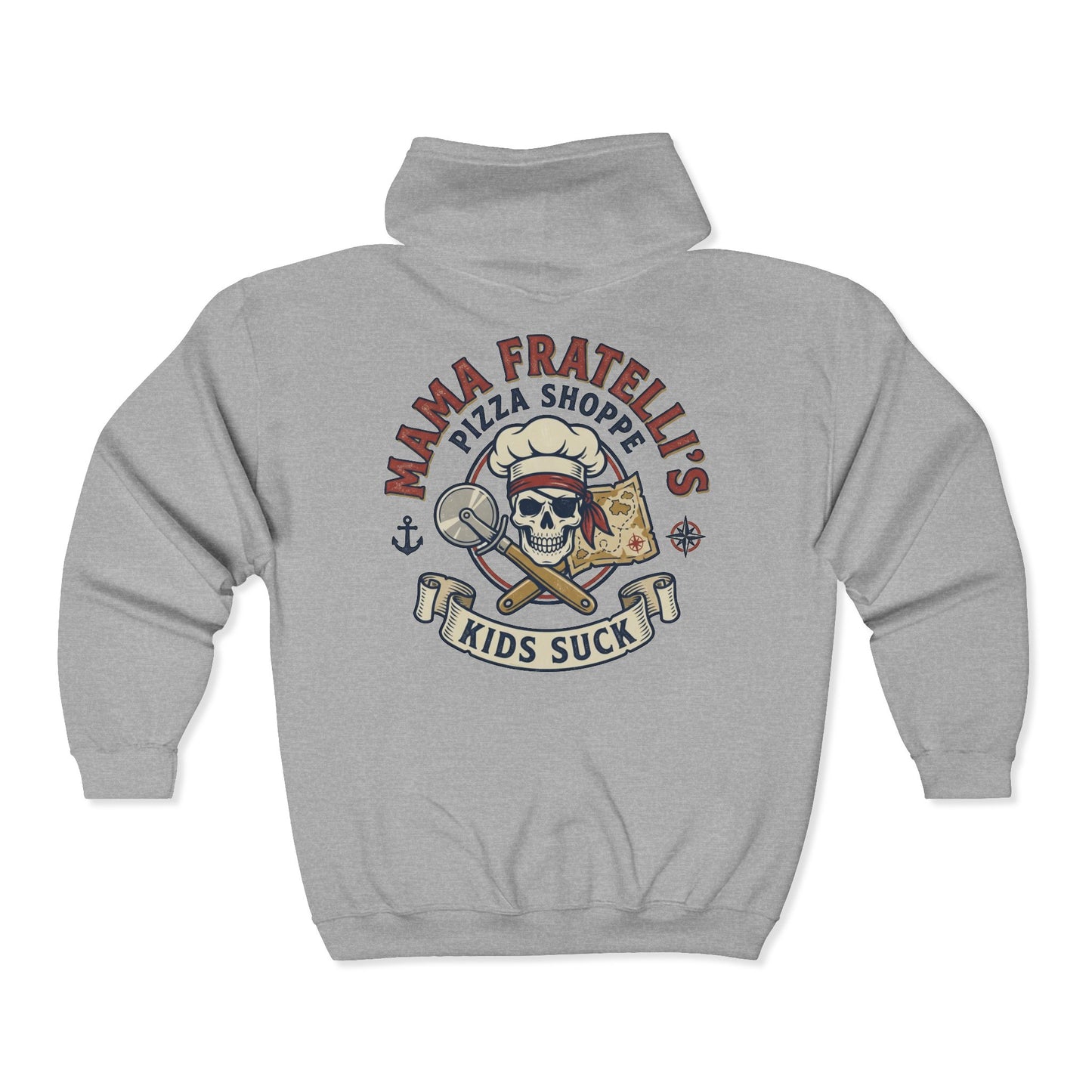 Mama Fratelli’s Pizza Shoppe Graphic "Delivery Guy" Zip Hoodie - Goonies Inspired Gear