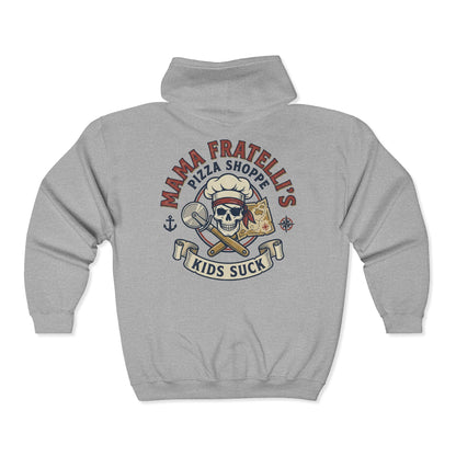 Mama Fratelli’s Pizza Shoppe Graphic "Delivery Guy" Zip Hoodie - Goonies Inspired Gear