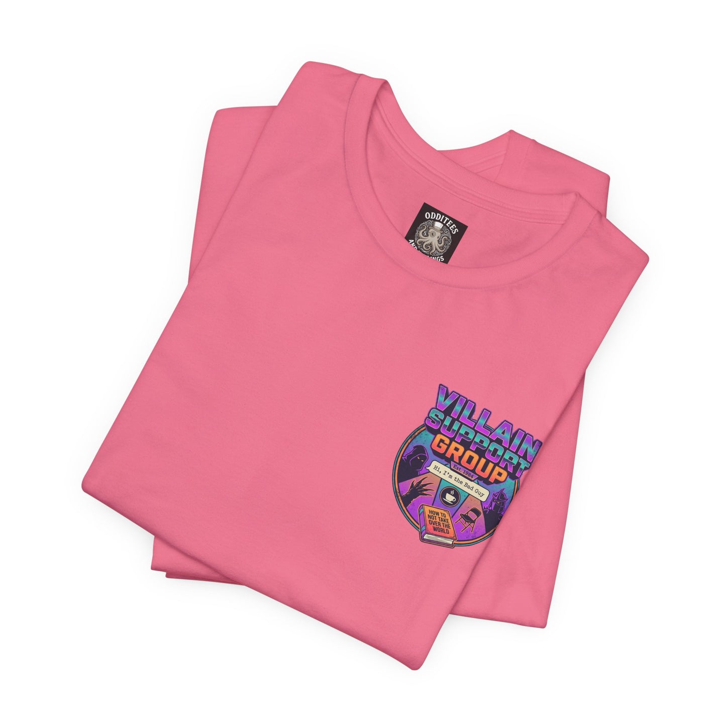 Villain Support Group T-Shirt — Funny Retro Supervillain Meetup Tee