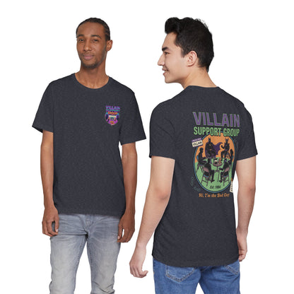 Villain Support Group Tee — Funny Supervillain Graphic T-Shirt