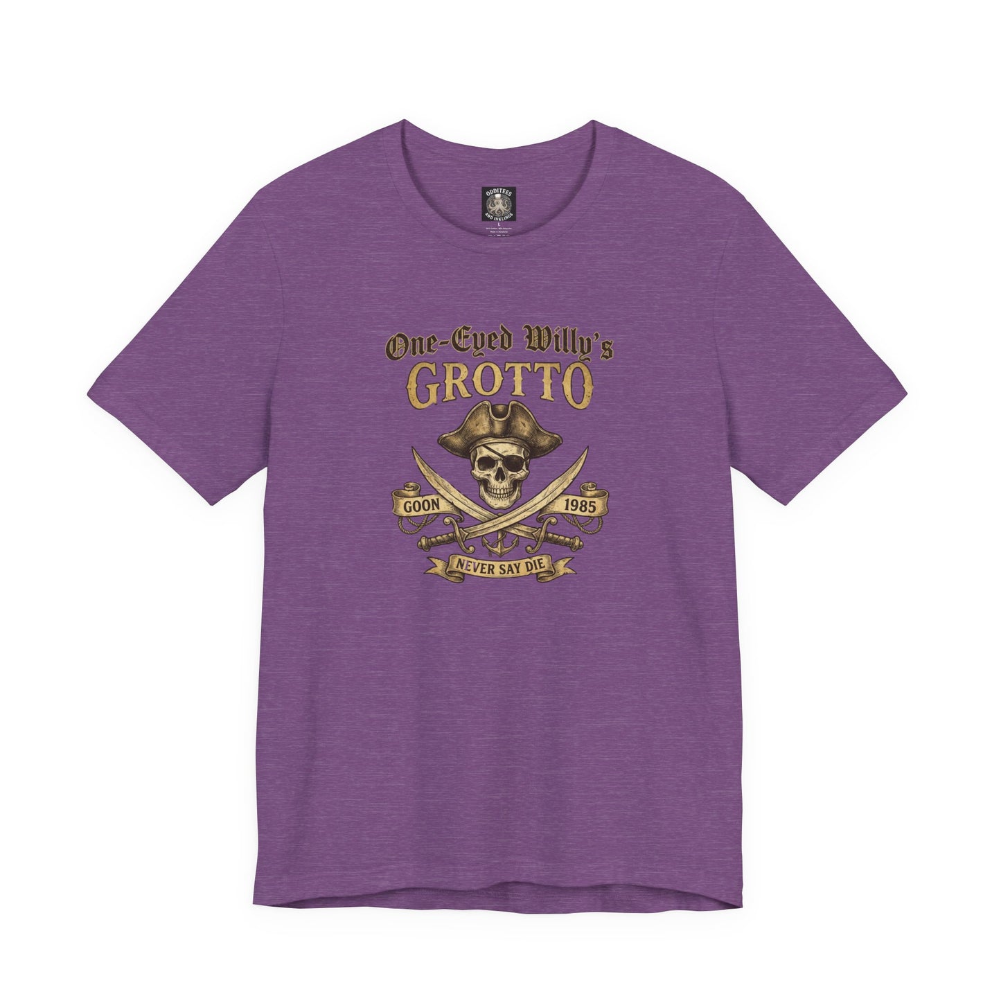 One-Eyed Willy's Grotto Pirate Skull T-Shirt — 80's Treasure Map Tee