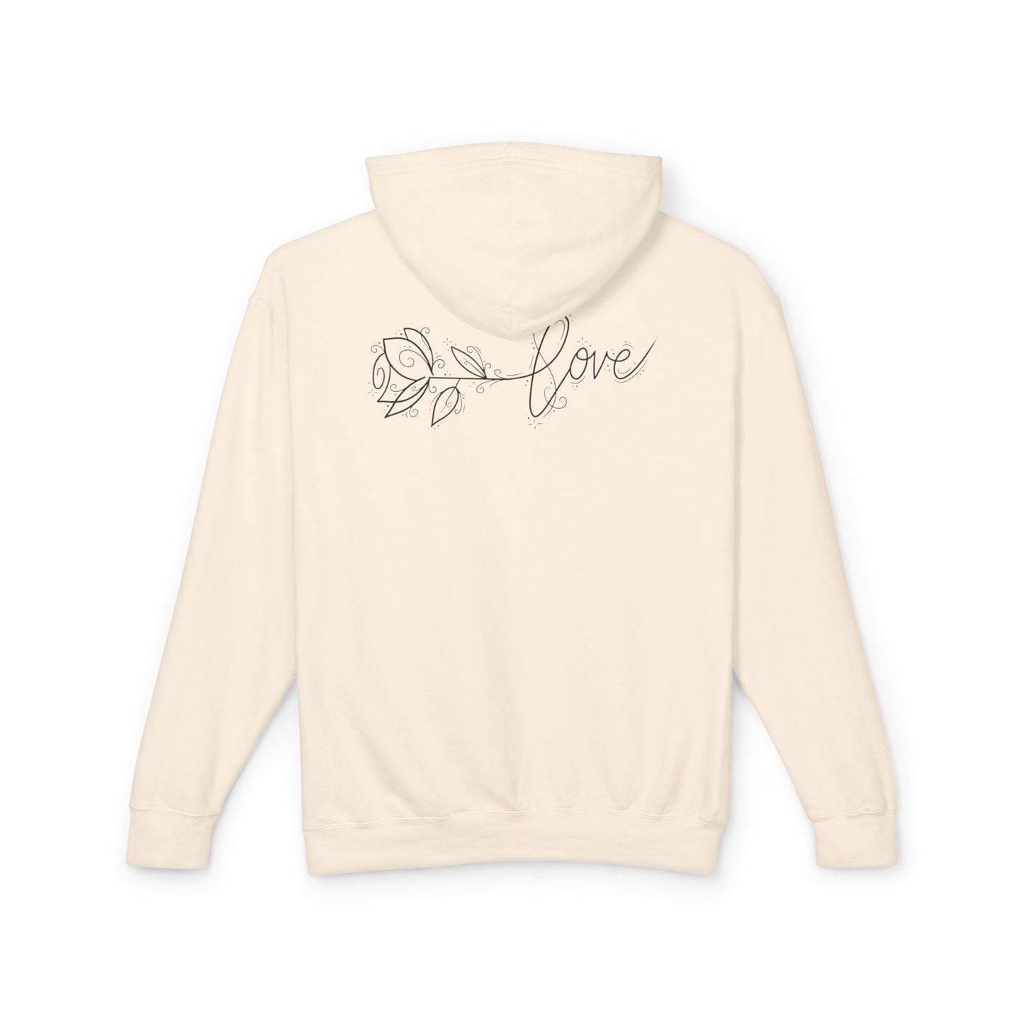 Love Floral Hoodie — Minimal Line Rose Hooded Sweatshirt
