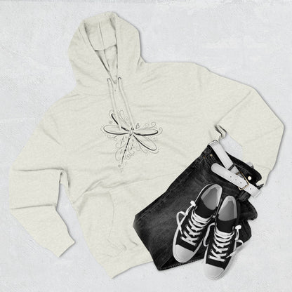 Dragonfly Minimalist Hoodie — Subtle Line Art Fleece Pullover