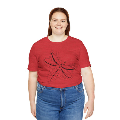 Dragonfly Line Art T-Shirt — Elegant Minimal Nature Tee