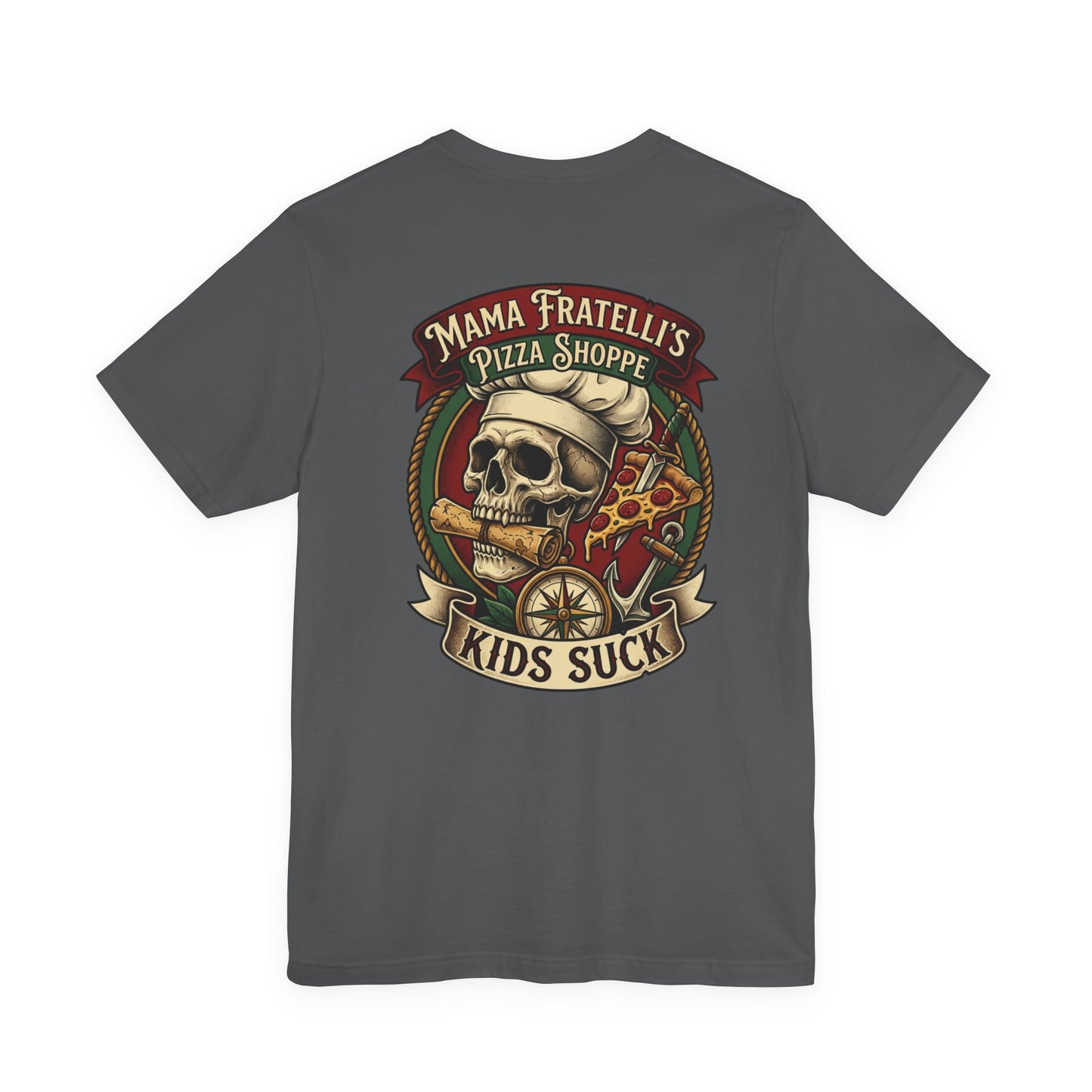 Mama Fratelli's Pizza Shoppe "By The Slice Graphic Tee" - 80's Movie Fandom T-Shirt