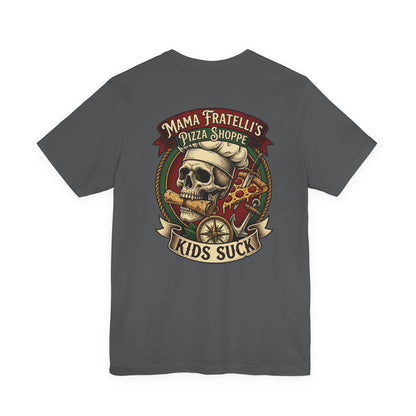 Mama Fratelli's Pizza Shoppe "By The Slice Graphic Tee" - 80's Movie Fandom T-Shirt