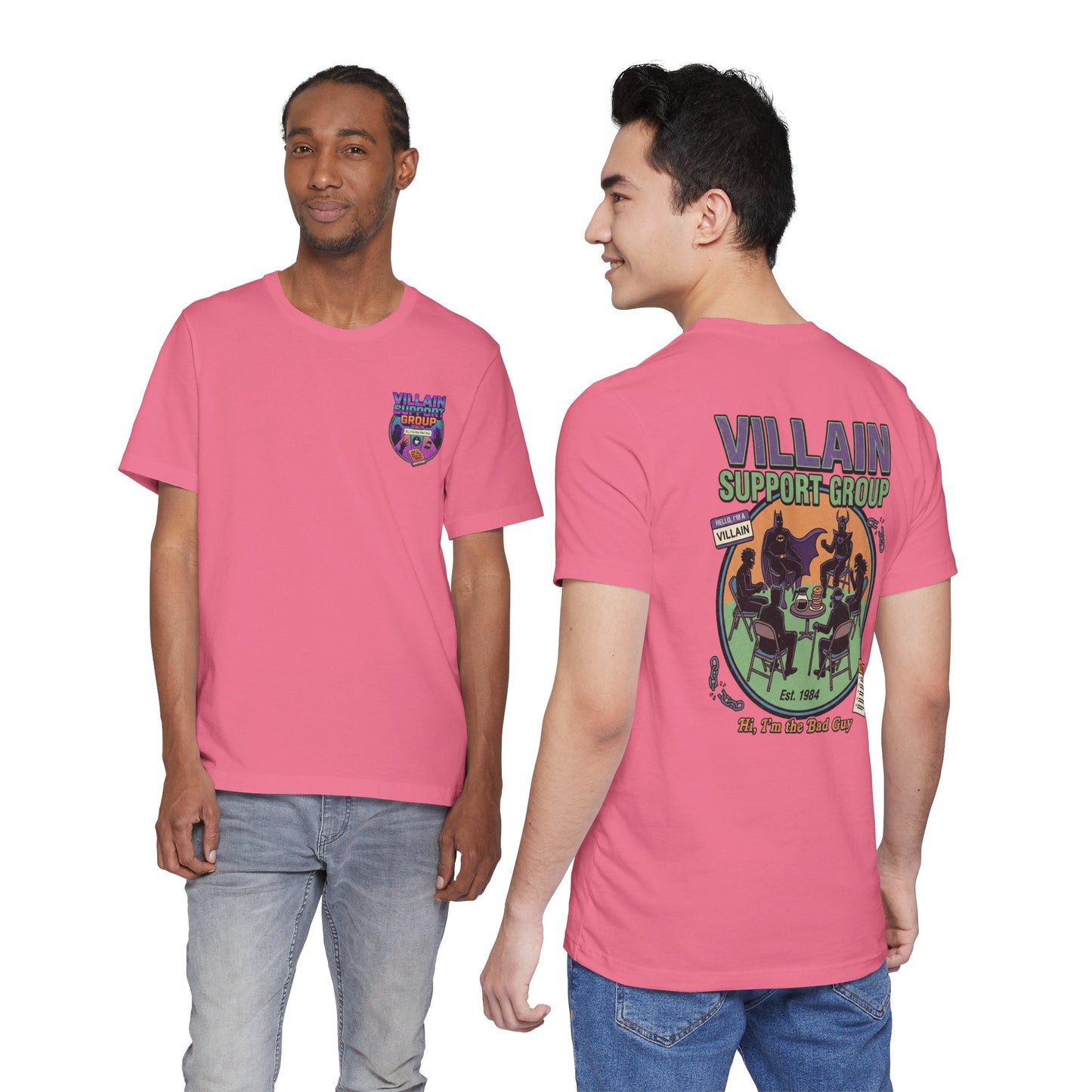 Villain Support Group Tee — Funny Supervillain Graphic T-Shirt